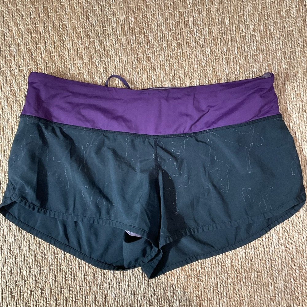 Lululemon Fast & Free Running Short Women's Black and Purple